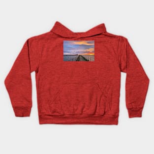 January sunrise at the mouth of the River Blyth Kids Hoodie